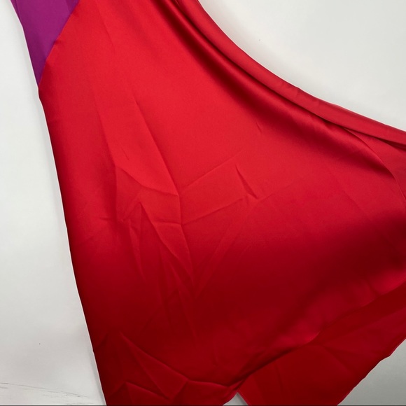 CUSHNIE Target Colorblock Satin Midi Slip Dress - Picture 6 of 12